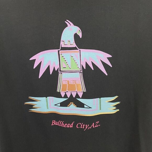 Vintage HEF-T Bullhead City AZ. Aztec Thunderbird T-Shirt Size Large Unisex - Picture 4 of 6